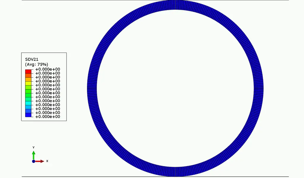 Finite element model of radial compression of a single NiTi tube – Martensite ratio field